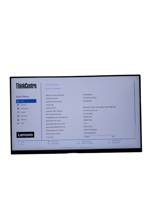 Lenovo ThinkCentre M70q Tiny Desktop Core i5-10400T 2.0GHz 8GB NO-HDD/SSD