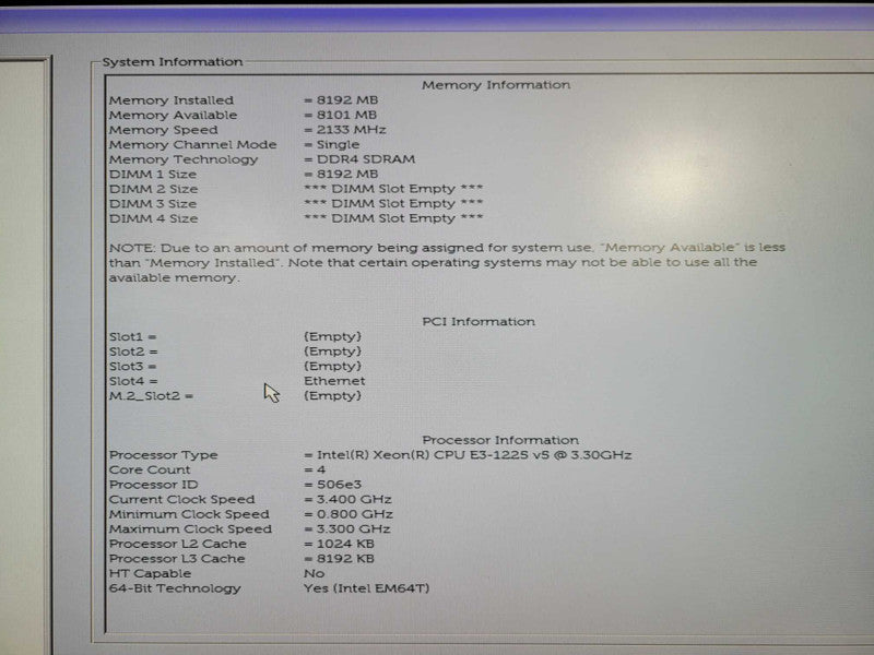 Dell precision T3620, Xeon E3-1225 V5 3.30GHz, 8GB DDR4 !