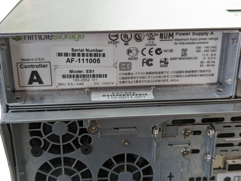 Nimble Storage ES1 2x SAS Controllers 2x Power Supplies 16 x 3.5 inch bays  -
