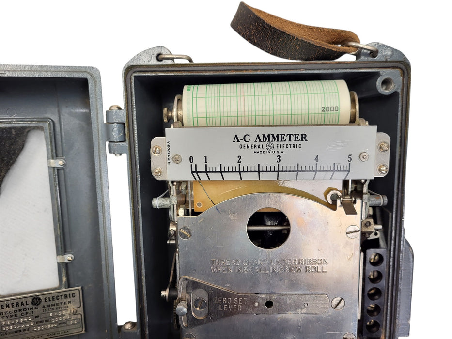 General Electric CF-1 - Portable Recording AC Ammeter with Wooden Case (READ)