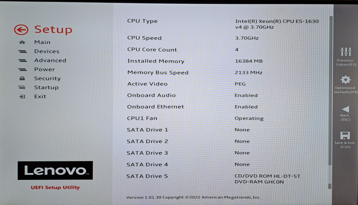 Lenovo ThinkStation P510 Xeon E5-1630 v4 3.7GHz, 16GB DDR4, NVMe Flex, No HDD