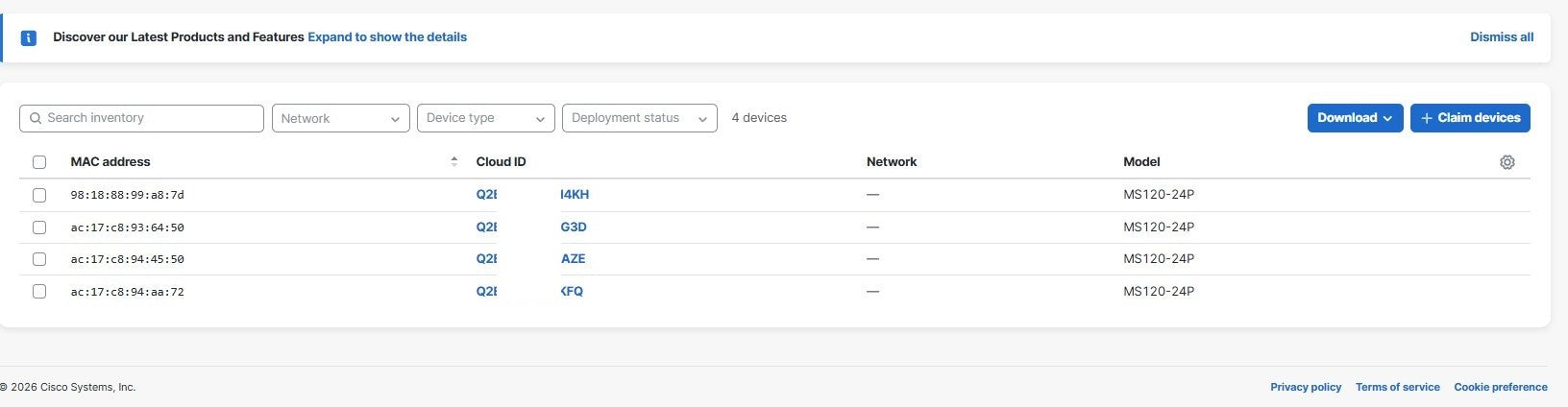 Cisco Meraki MS120-24P | 24-Port Gigabit PoE Switch UNCLAIMED