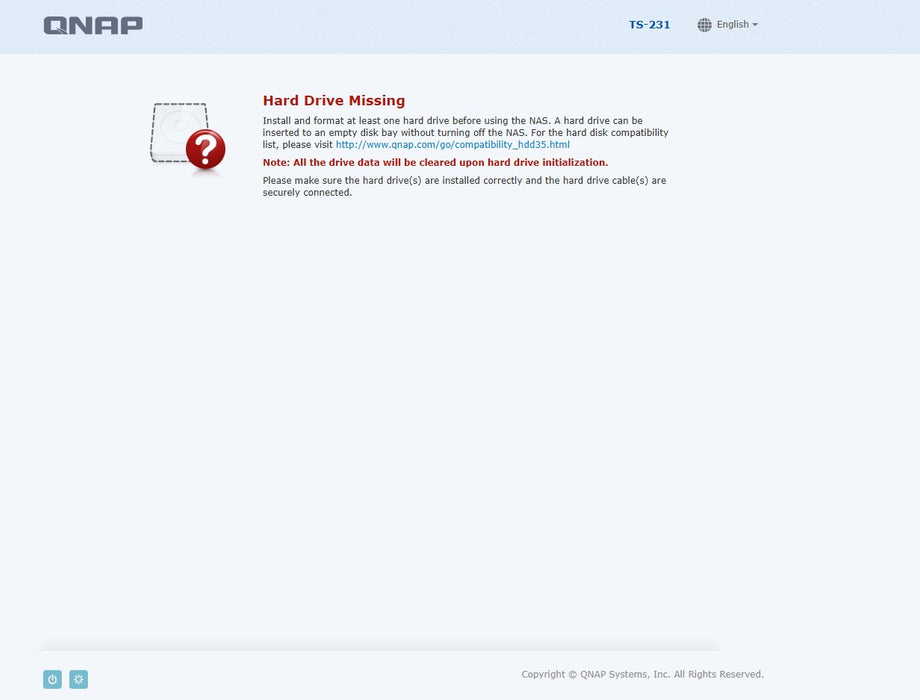 QNAP TS-231 | 2-Bay Network Attached Storage NAS, 2x Caddies, No HDD's