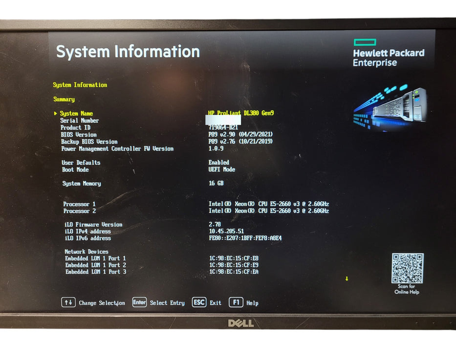 HP ProLiant DL380 Gen9 8x SFF - 2x Xeon E5-2660 v3 16GB P440ar 2x 800W PSU
