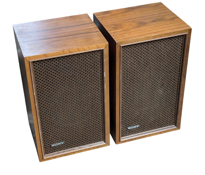 Sony Vintage Bookshelf Speakers - Pair Wood Grain Made in Japan