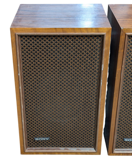 Sony Vintage Bookshelf Speakers - Pair Wood Grain Made in Japan