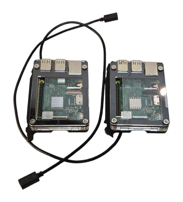 Lot of 2 Raspberry Pi 3 Model B+ Single Board Computers in Acrylic Cases| No SD
