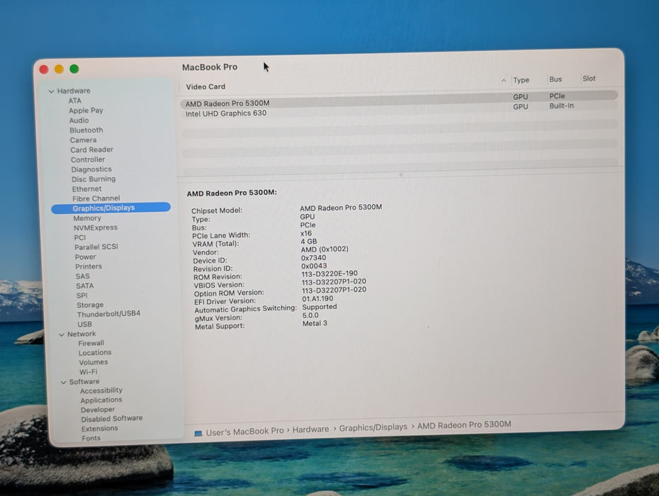 Apple MacBook Pro 16" 2019 - Core i7 2.6GHz 16GB RAM 512GB Radeon Pro 5300M READ