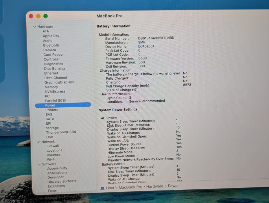 Apple MacBook Pro 16" 2019 - Core i7 2.6GHz 16GB RAM 512GB Radeon Pro 5300M READ