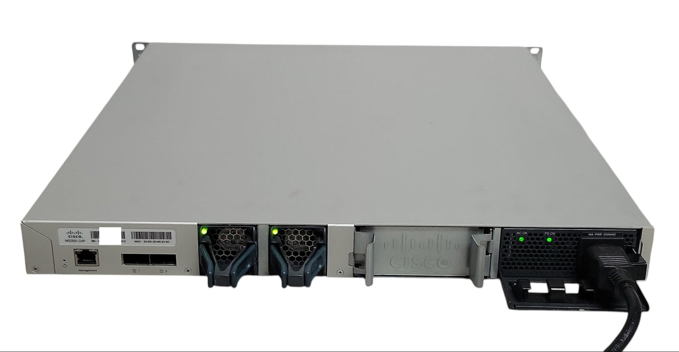 Cisco Meraki MS350-24P-HW 24-Port PoE+ Gigabit 4x SFP+ Managed Switch, UNCLAIMED