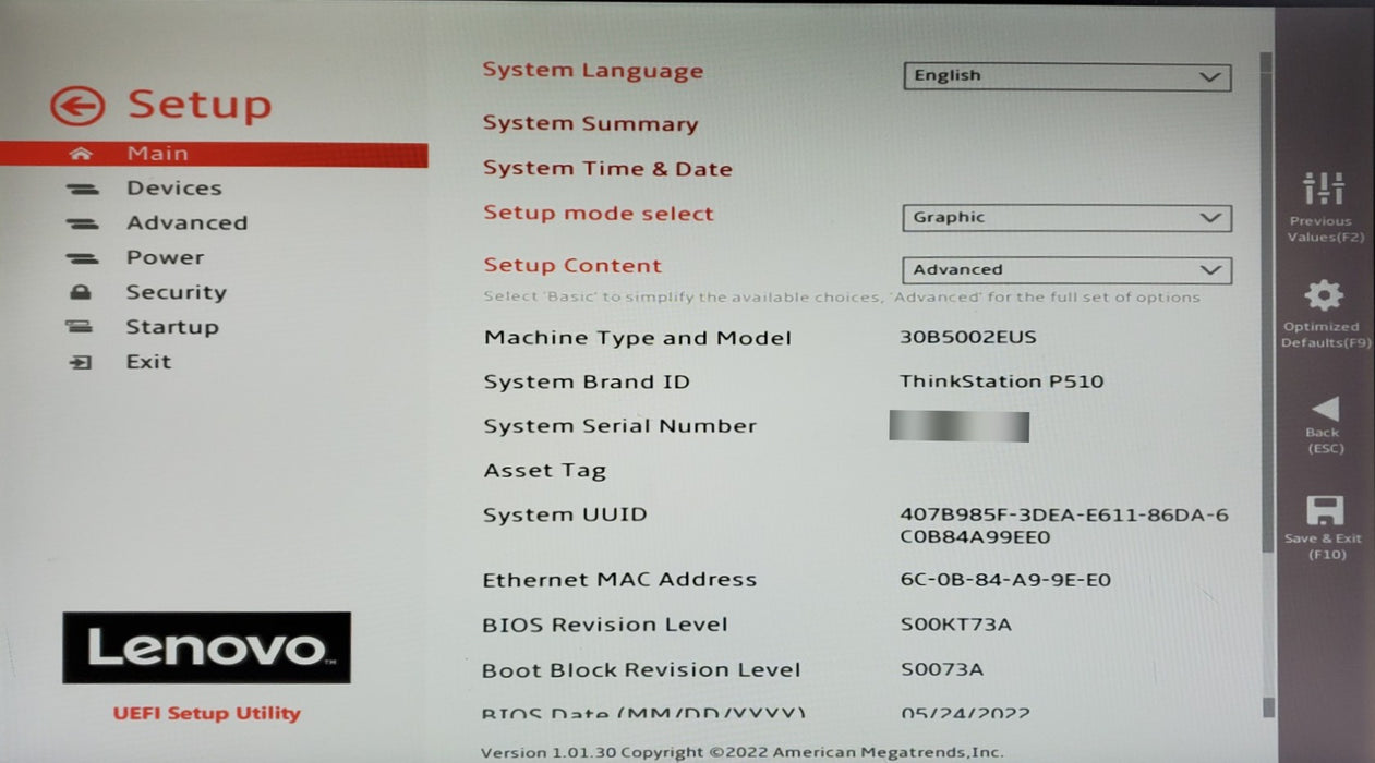 Lenovo ThinkStation P510 - Xeon E5-1630 v4 ,16GB DDR4 - No HDD/GPU