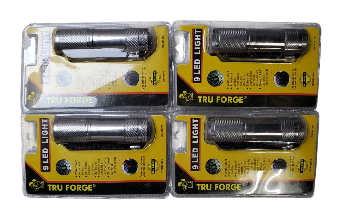 New - Lot 4x Tru Forge 9 LED Flashlights