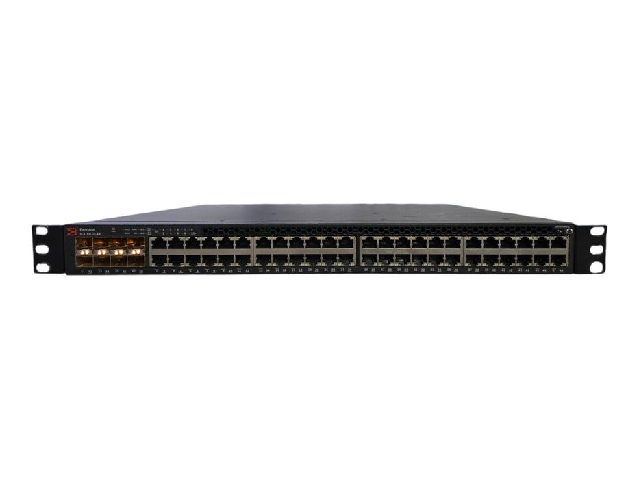 Brocade ICX 6610-48 - 48-Port Gigabit Switch 8x SFP+ 2x Power Supplies (READ)