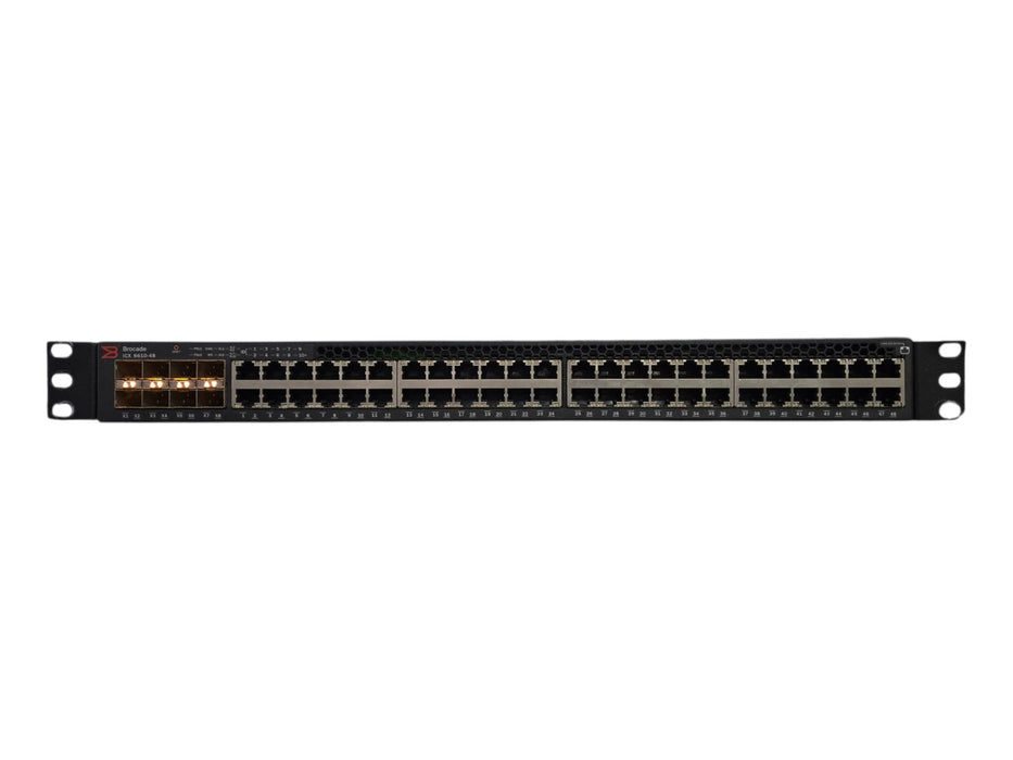 Brocade ICX 6610-48 - 48-Port Gigabit Switch 8x SFP+ 2x Power Supplies (READ)