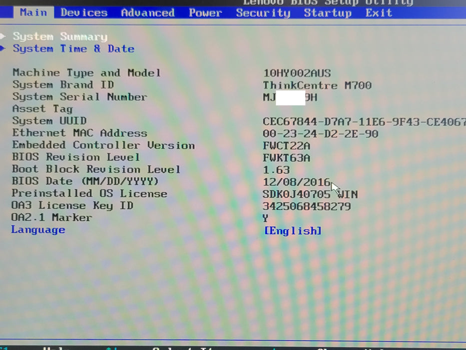Lenovo ThinkCentre M700 Tiny - Core i5-6500T 2.50GHz, 8GB DDR4, 120GB SSD, Wi-Fi