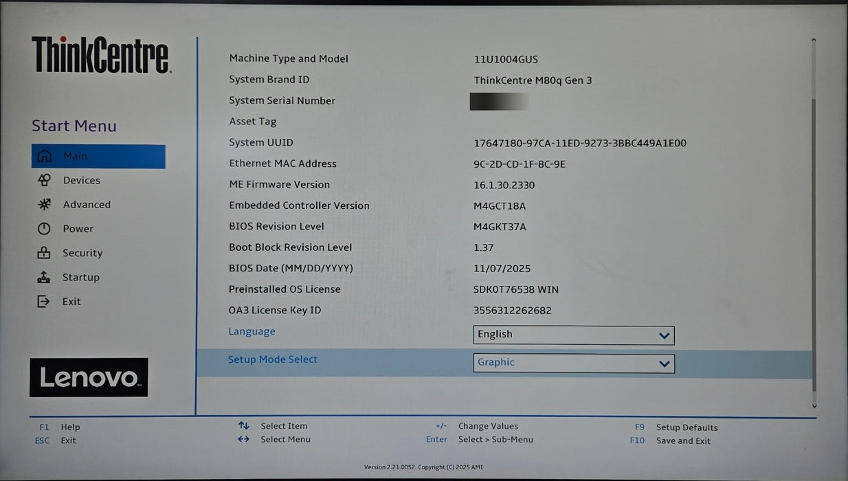 Lenovo ThinkCentre M80q Gen 3 - i7-12700T 16GB RAM 512GB NVMe SSD Wi-Fi