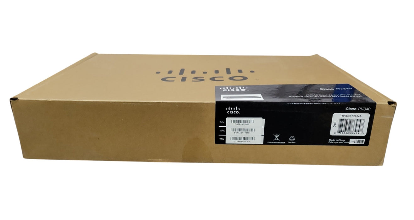 Cisco RV340 RV340-K9-NA Dual WAN Gigabit VPN Router