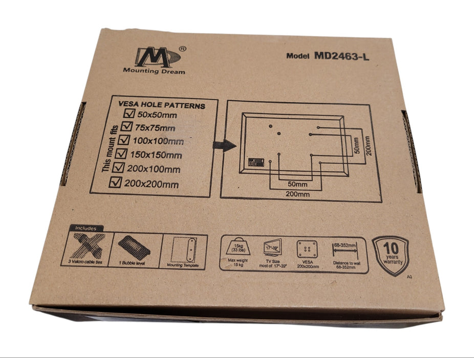 Mounting Dream MD2463-L Full-Motion TV Wall Mount 17-39 Inch