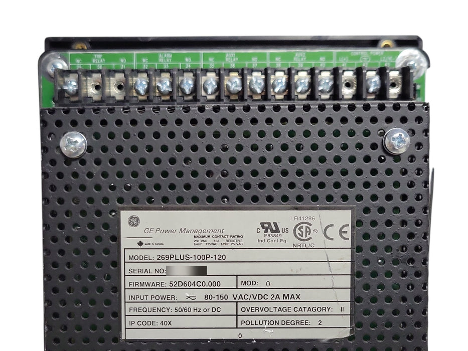 GE Multilin 269 Plus 269PLUS-100P-120 Motor Management Relay (READ)
