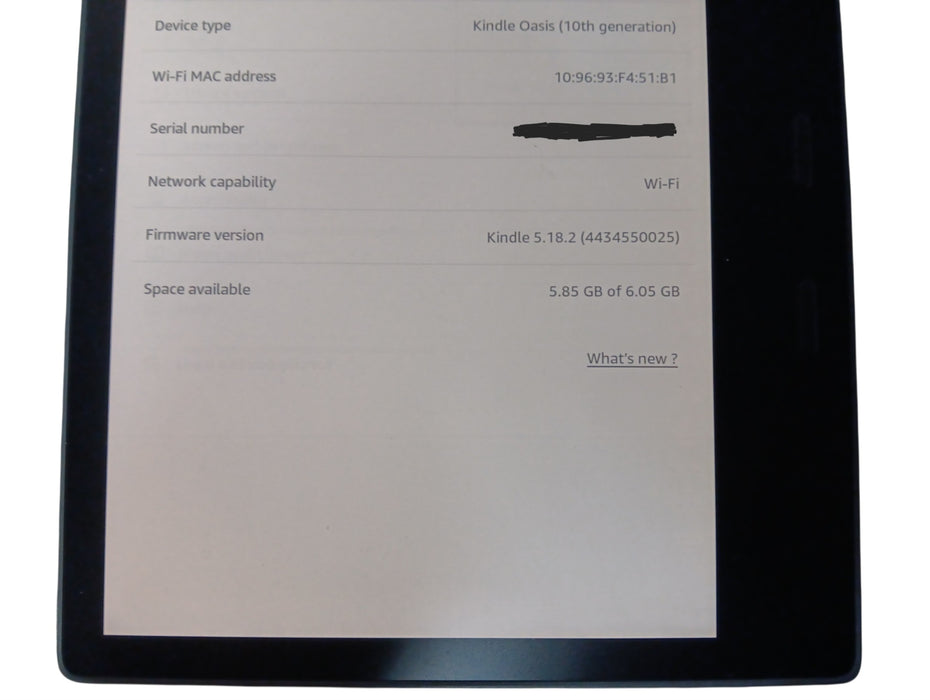 Amazon Kindle Oasis 10th Gen - 8GB - Dark Gray [S8IN4O]