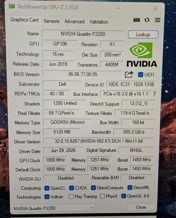 NVIDIA Quadro P2200 5GB GDDR5X Graphics Card 4x DisplayPort