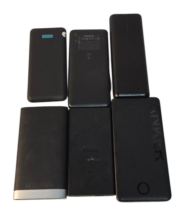 Lot of 6 Assorted Portable Power Banks - Anker TP-Link Sony Belkin & More