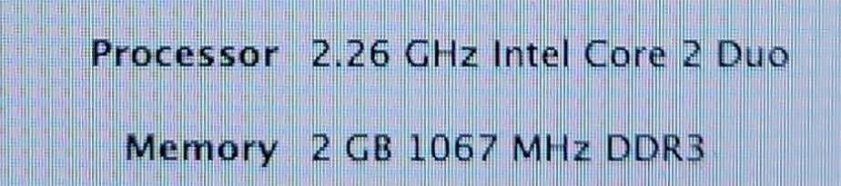 Apple MacBook A1342 - Core 2 Duo P7550 2.26GHz 2GB RAM NO HDD GeForce 9400M