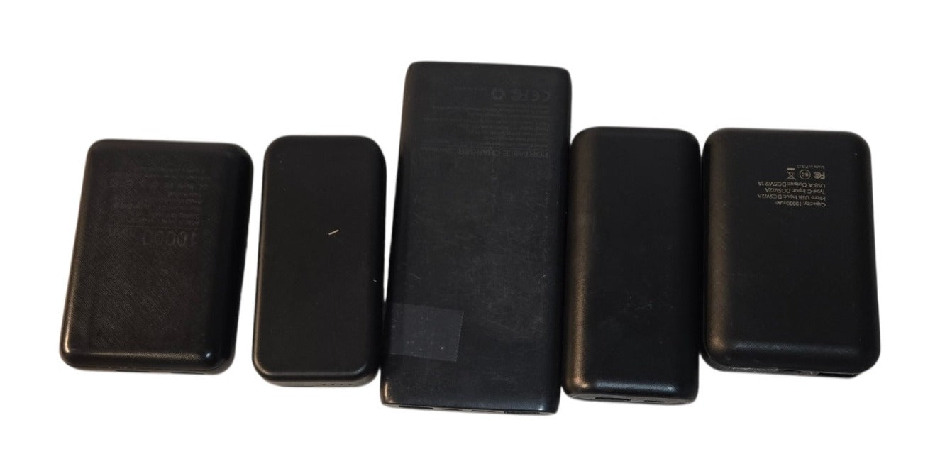 Lot of 5 Assorted Portable Power Banks (Poweradd, Xtreme, Dealworthy & More)