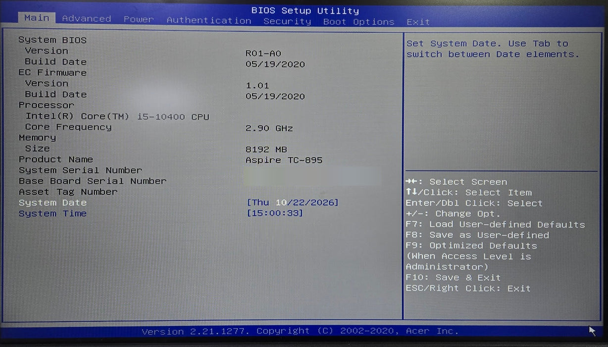 Acer Aspire TC-895 - Intel Core i5-10400 2.90GHz 8GB RAM 256GB NVMe SSD Desktop