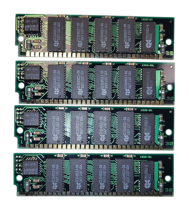 Lot of 4x Vintage 30-pin SIMM (Single In-line Memory Module) 1MB RAM sticks