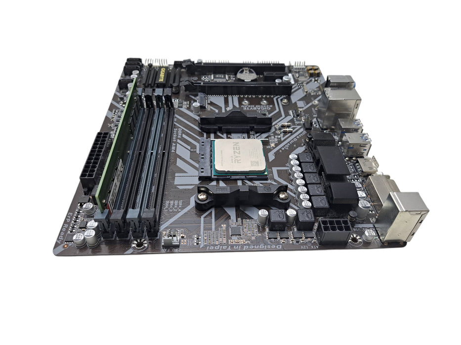 GIGABYTE B450M DS3H Motherboard w/ AMD Ryzen 5 2400G CPU, 8GB DDR4, No I/O