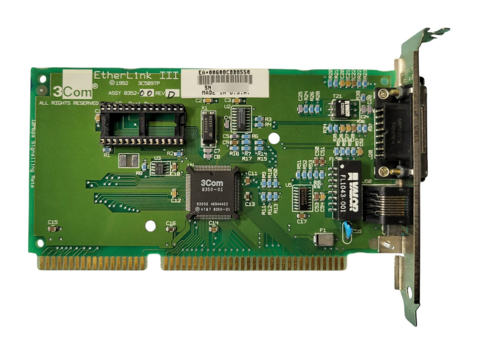 3Com EtherLink III 3C509TP - ISA 10Mbps Network Interface Card RJ45 AUI