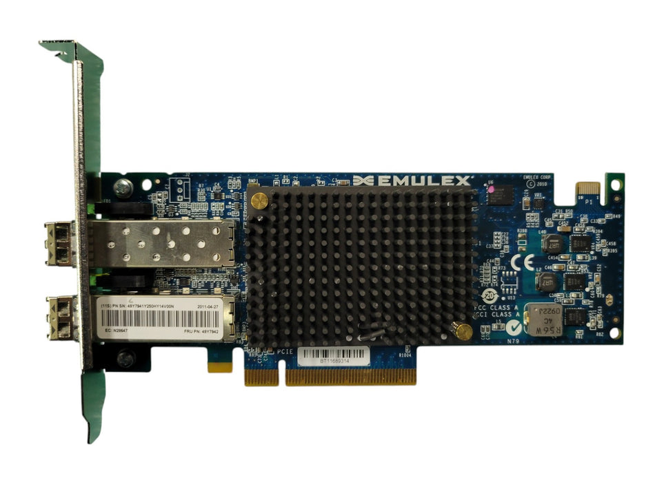 IBM Emulex 49Y7942 Dual Port 10GbE / 8Gb FC PCIe HBA Adapter