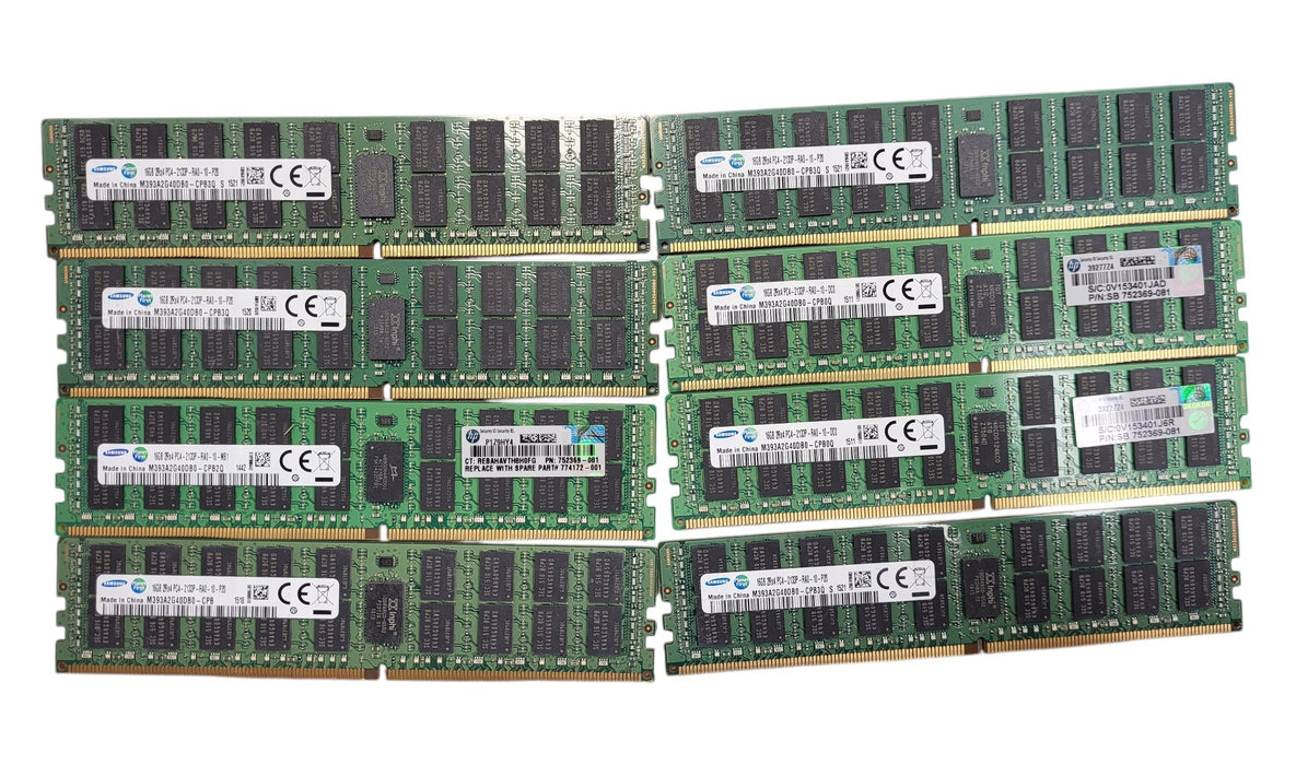 Lot of 8x Samsung16GB 2Rx4 PC4-2133P-RA0-10 DDR4 Server RAM M393A2G40DB0-CPB0Q