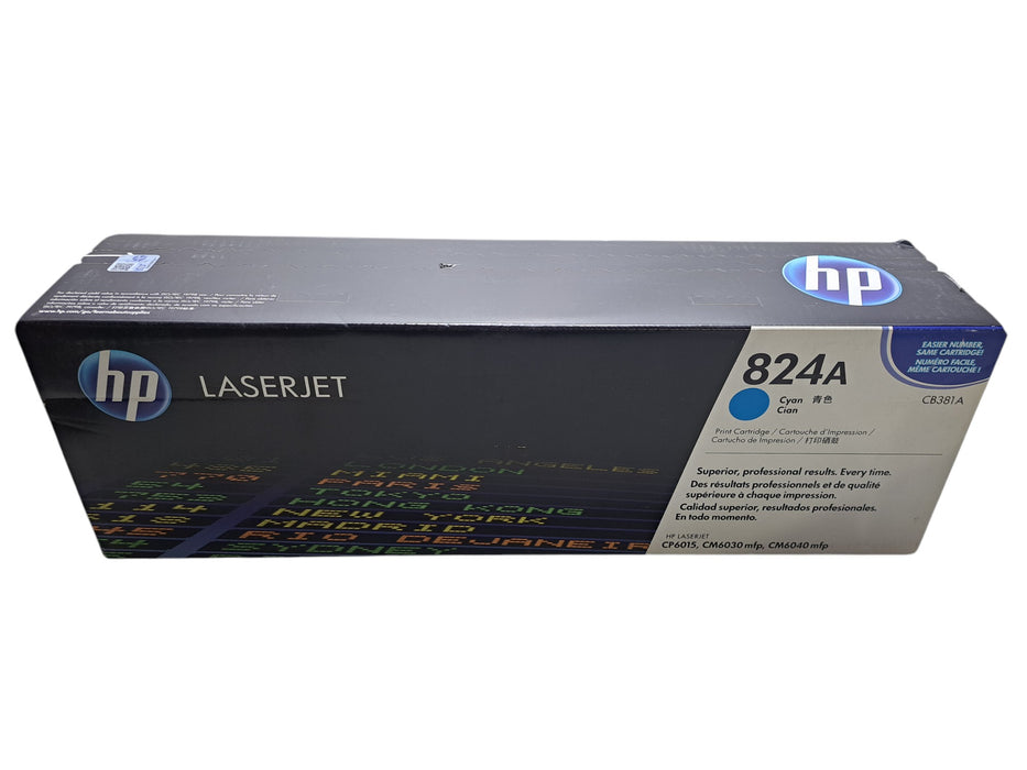 HP 824A CB381A Cyan Genuine Original Printer Cartridge For CP6015 CM6030mfp