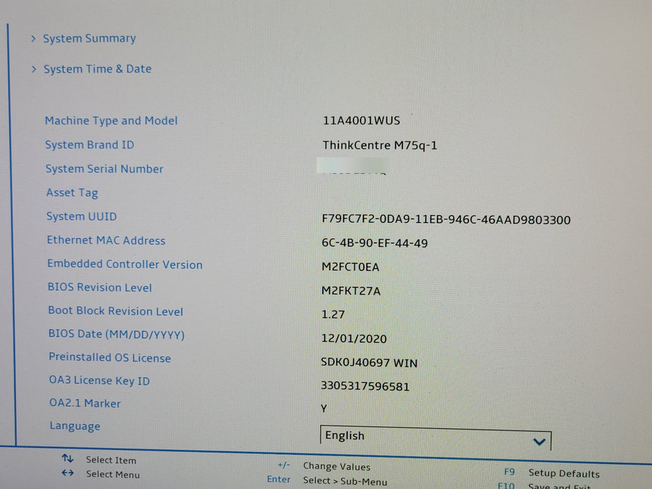 Lenovo ThinkCentre M75q-1 Tiny AMD Ryzen 5 PRO 3400GE 8GB RAM 250GB SSD, READ