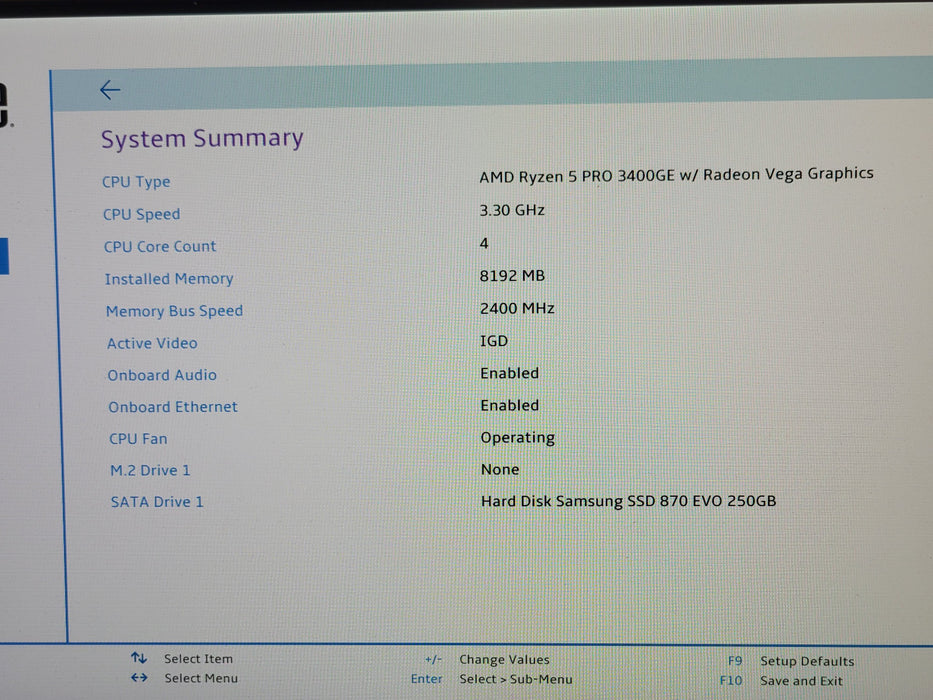 Lenovo ThinkCentre M75q-1 Tiny AMD Ryzen 5 PRO 3400GE 8GB RAM 250GB SSD, READ