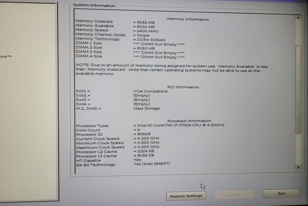 Dell Precision Tower 3620 | i7-7700 @4.20GHZ 8GB DDR4 256GB NVMe