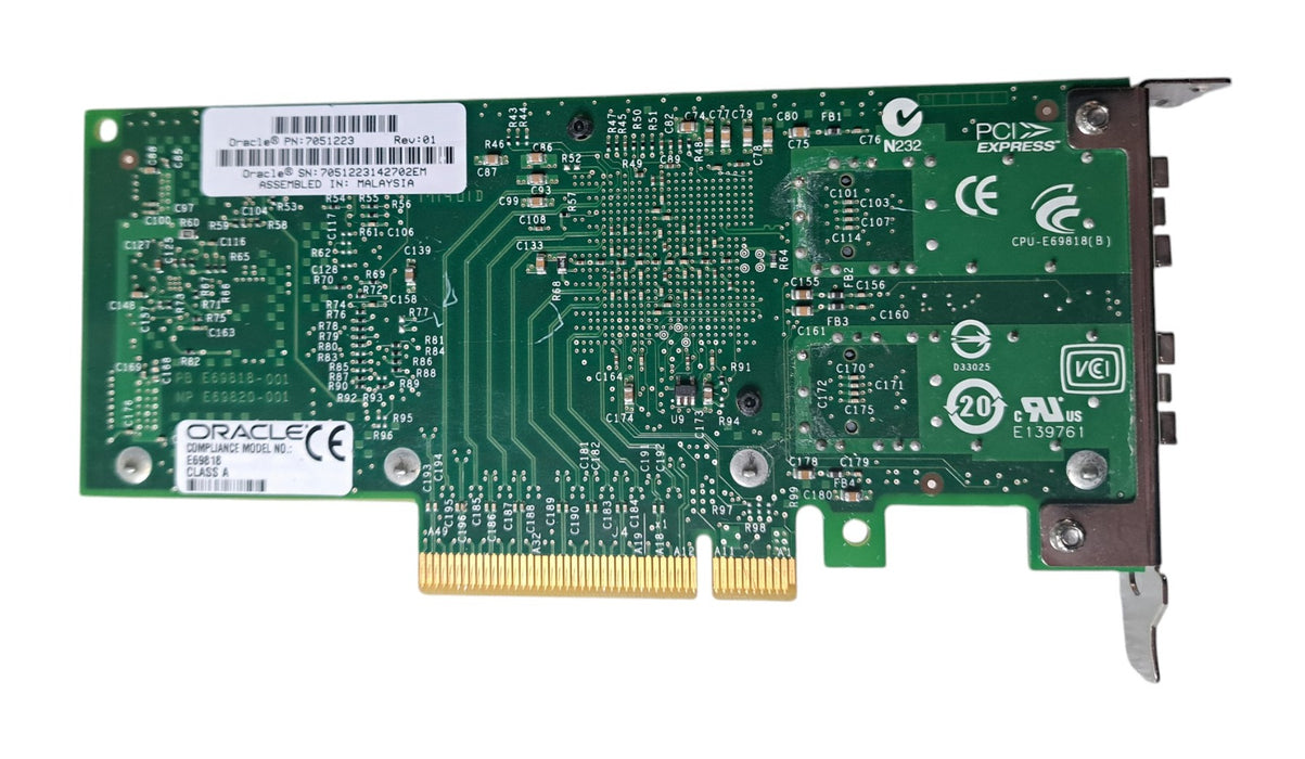 Oracle Sun 7051223 E69818 Dual Port 10GbE SFP+ PCI-e Network Adapter