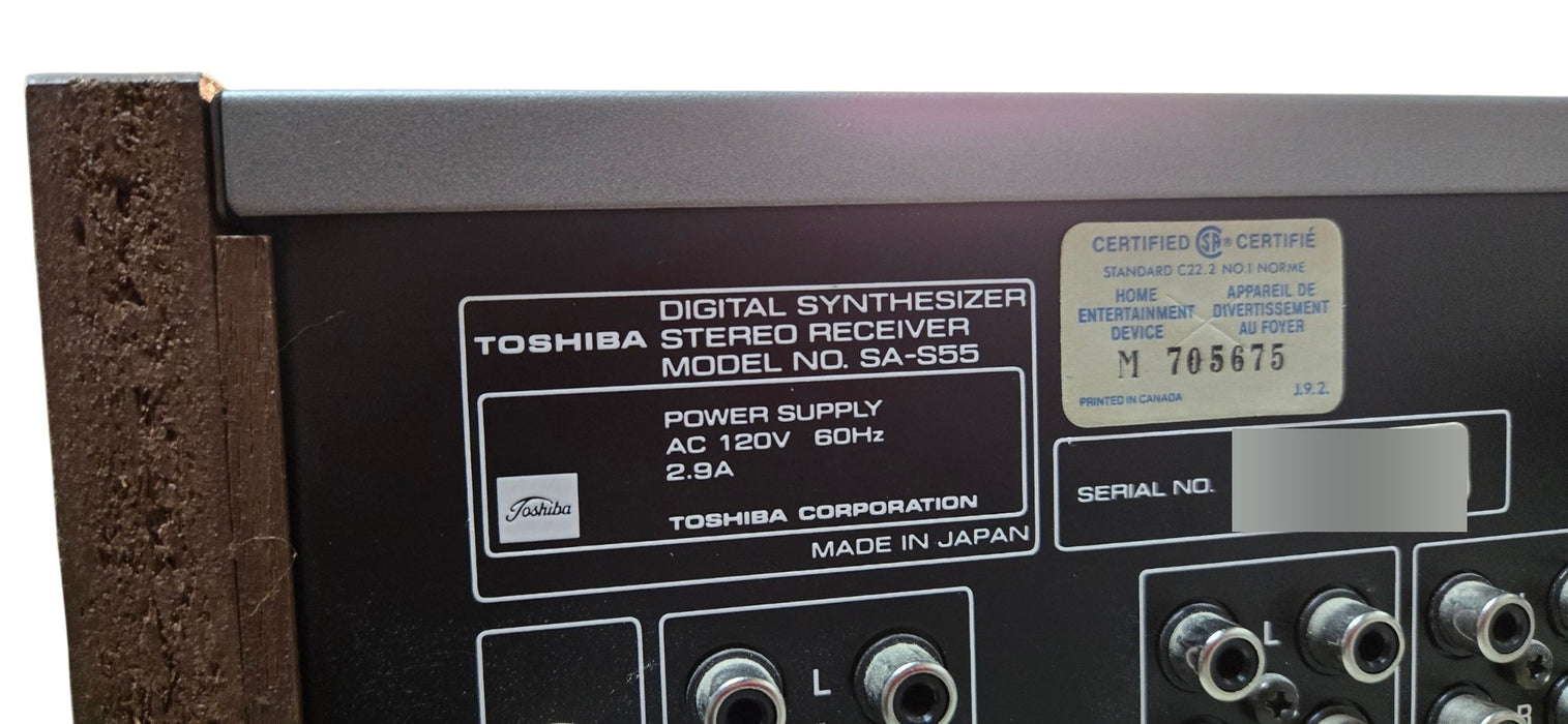 Toshiba Aurex SA-S55 Digital Synthesizer Stereo Receiver