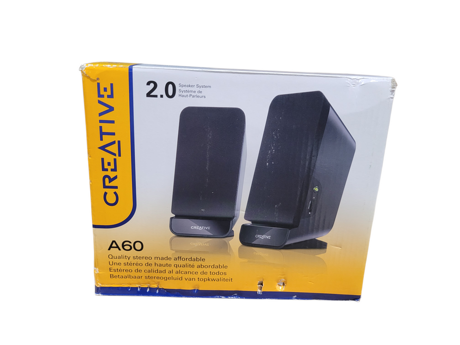 Creative A60 2.0 Desktop Stereo Speaker System Black