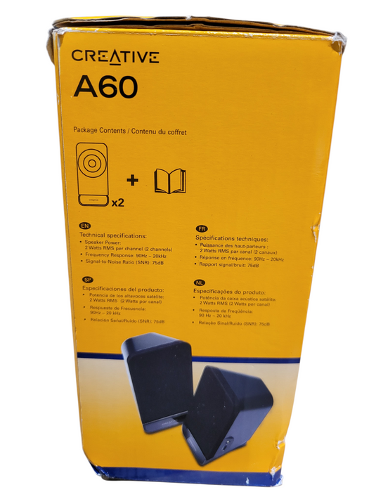 Creative A60 2.0 Desktop Stereo Speaker System Black