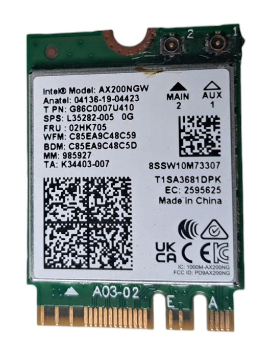 Intel AX200NGW Wi-Fi 6 M.2 2230 Wireless Card FRU 02HK705 SPS L35282-005