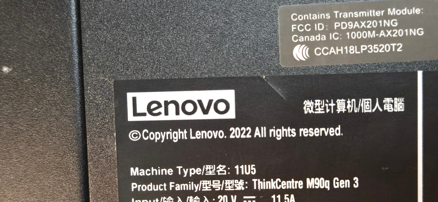 Lenovo ThinkCentre M90q Gen 3 - Intel i7-12700 16GB DDR5 RAM 500GB NVMe|WIFi