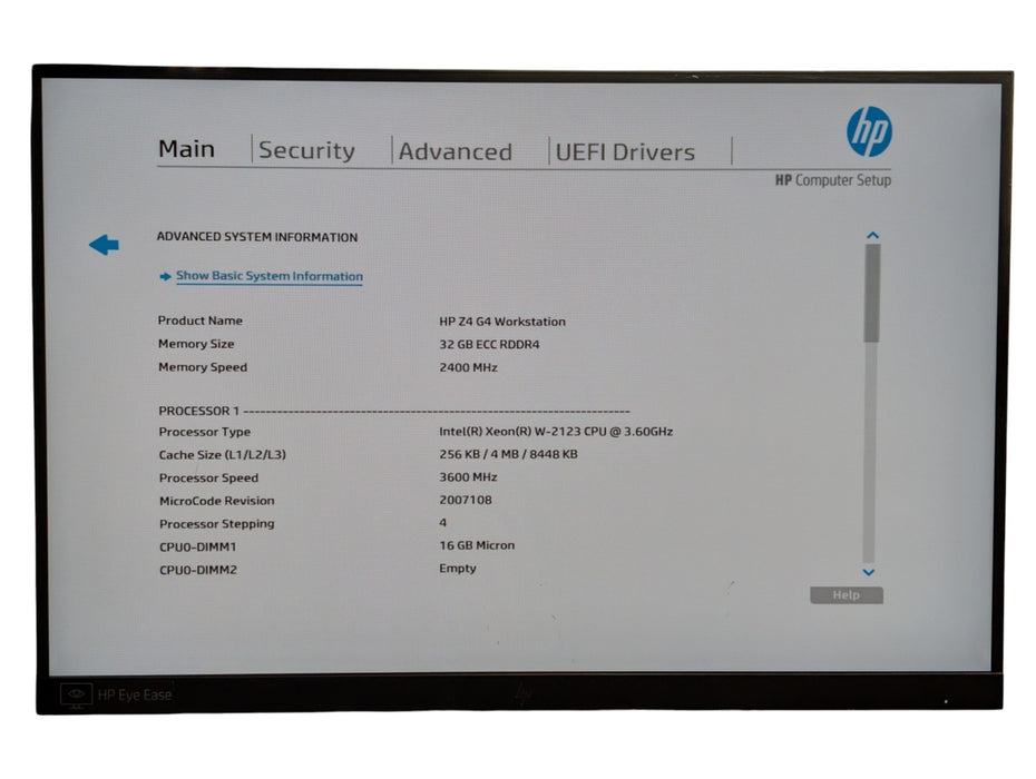 HP Z4 G4 Workstation - Xeon W-2123 3.60GHz 32GB RAM 256GB NVMe GTX 1050