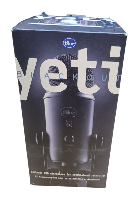 Blue Yeti Blackout USB Microphone with Desktop Stand and Cable