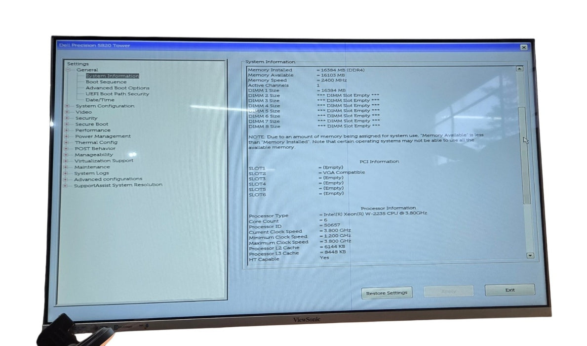 Dell Precision 5820 Tower - Xeon W-2235 3.80GHz 16GB RAM No HDD/GPU | 425W