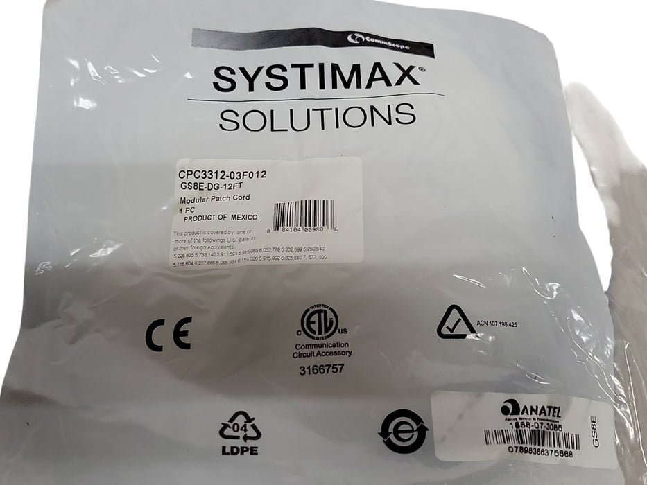 Lot of 26x Systimax CommScope CPC3312-03F012 GS8E-DG-12FT Modular Patch Cords