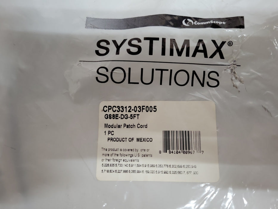 Lot of 5x CommScope SYSTIMAX GS8E Modular Patch Cords Cat 6 Ethernet Cables, SEE