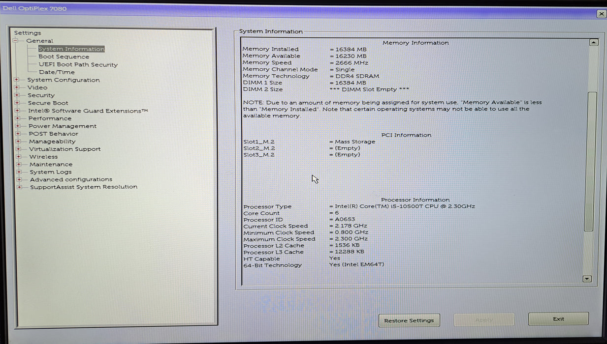 Dell OptiPlex 7080 Micro | Intel Core i5-10500T, 16GB DDR4, 256GB NVMe, 90W PWR